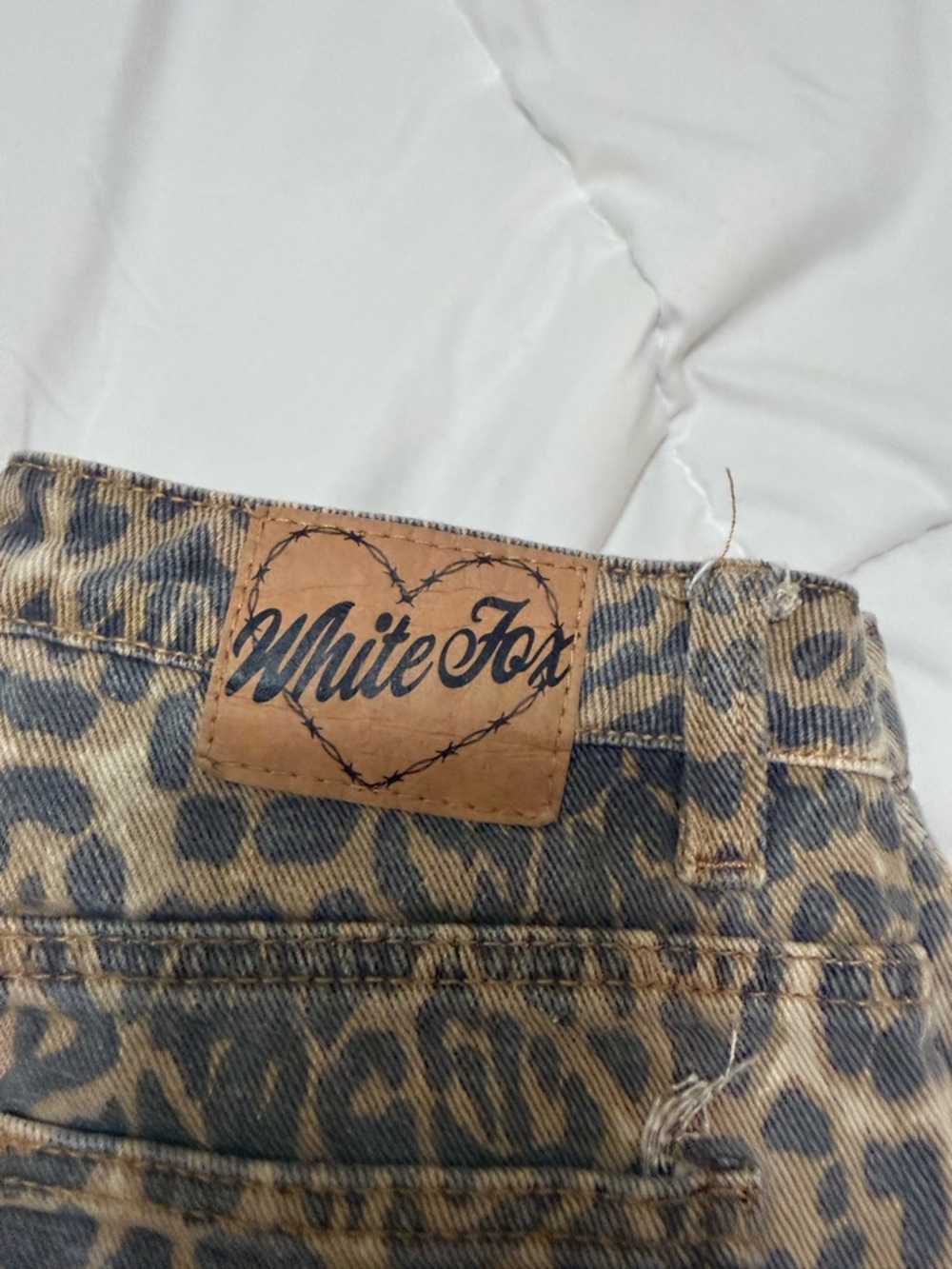 White Fox Boutique Leopard-Print Wide Leg Pants - Tan & Black - Picture 5 of 5